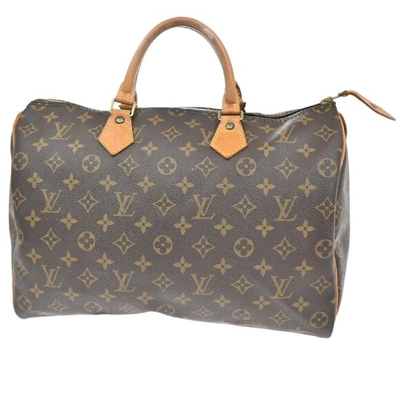 LOUIS VUITTON Speedy 35 Travel Hand Bag Monogram Leather Brown - Picture 1 of 14